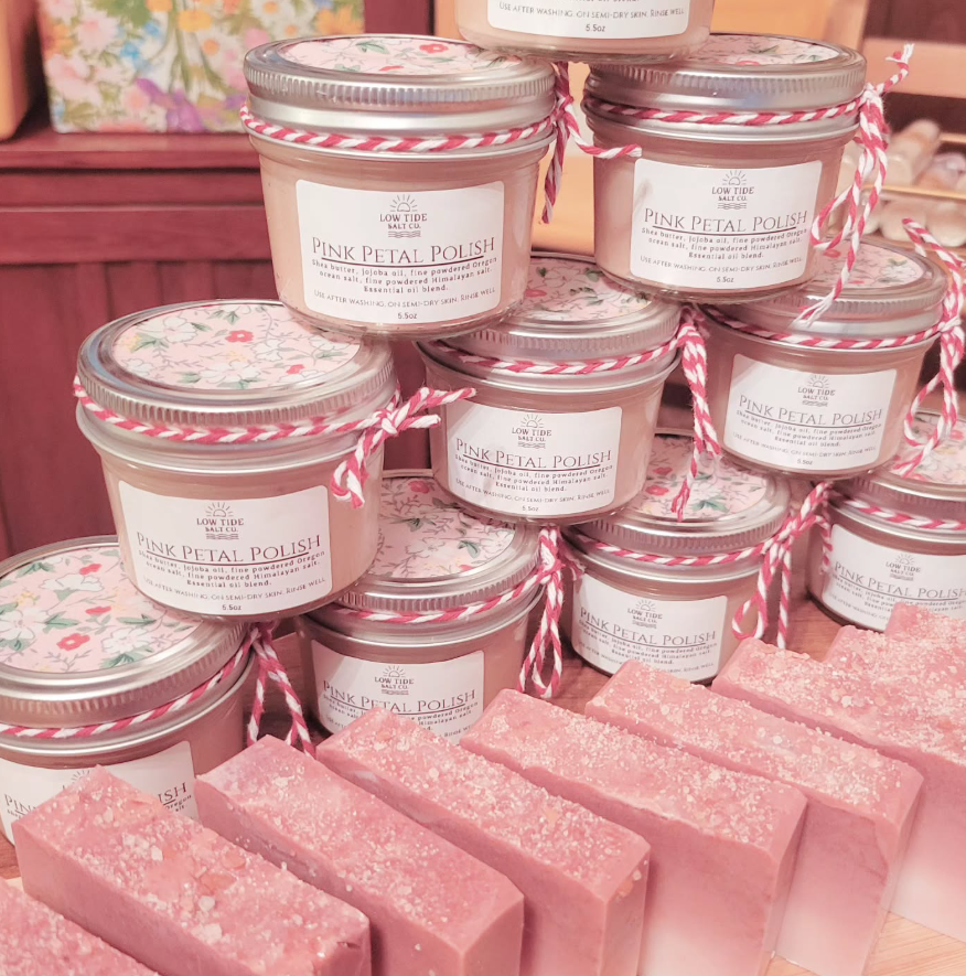 Pink Petal Polish Salt Scrub